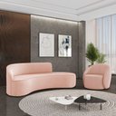Ver imagem 2 de Sofá 4 Lugares Orgânico 220cm Morgan e Poltrona Lua Veludo Rose D03 - D’Rossi