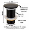 Valvula Click Lavatorio Pia Banheiro Ralo 1 1/4 Inox Preto Fosco - 2