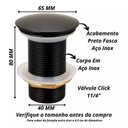 Ver imagem 2 de Valvula Click Lavatorio Pia Banheiro Ralo 1 1/4 Inox Preto Fosco