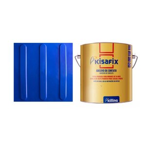 Piso Tátil Direcional Azul Pvc Kit 20pçs + 2 Cola 750g