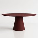 Ver imagem 1 de Mesa de Jantar Cone Oval 198x122 Cm Laca Vinho Marsala