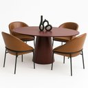 Ver imagem 4 de Mesa de Jantar Cone Oval 198x122 Cm Laca Vinho Marsala
