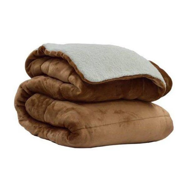 Coberdrom Flannel Sherpa Casal 180x220 Cappuccino Naturalle