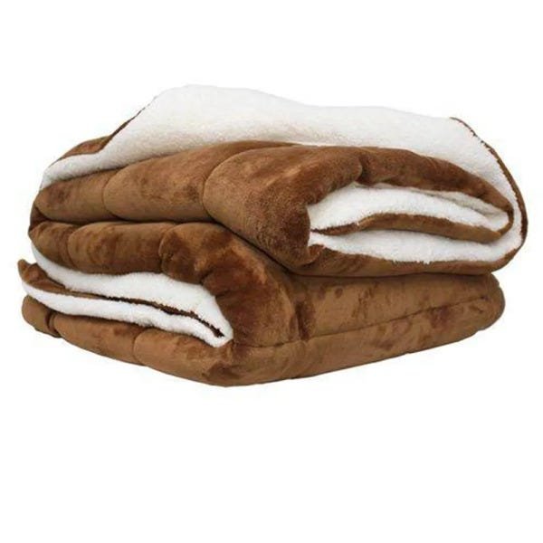 Coberdrom Flannel Sherpa Casal 180x220 Cappuccino Naturalle - 2