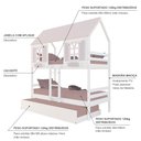 Ver imagem 5 de Treliche Casinha Bela - Madeira Maciça Branco/rosa | Housin