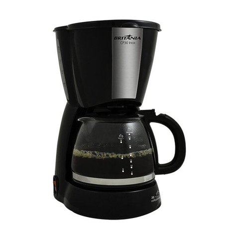 Cafeteira CP30 Inox 30 Cafezinhos Preta Britânia 127V