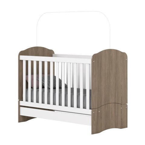 Berço Mini Cama Bala de Menta Henn Rustico/branco