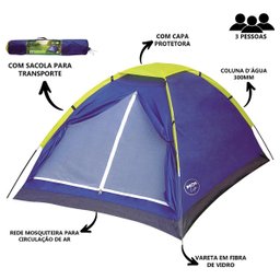 Barraca de Acampamento para 3 Pessoas Impermeável Mor - 4