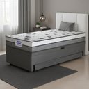 Ver imagem 2 de Cama Bibox Baú com Colchão Fort Solteiro e Cama Auxiliar Conjugada 88x188x67cm Bela