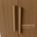 Ver imagem 6 de Guarda Roupa Casal Modulado 4 Peças 11 Portas 5 Gavetas com Cabeceira e Escrivaninha 100% MDF Smart Cinamomo Marrom