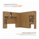 Ver imagem 5 de Guarda Roupa Casal Modulado 4 Peças 11 Portas 5 Gavetas com Cabeceira e Escrivaninha 100% MDF Smart Cinamomo Marrom