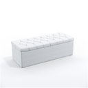 Ver imagem 3 de Kit Cabeceira Estofada Decorativa Pegasus e Calçadeira Sagitarius 140 Casal Couro Artificial Branco