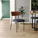Ver imagem 2 de Kit 04 Cadeiras para Sala de Jantar Melina L02 Couríssimo Marrom Linho Chumbo - Lyam Decor
