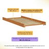 Cama Auxiliar de Solteiro Madeira Maciça para Colchão 88 X 188 Cm com Rodízios Multimóveis - 2