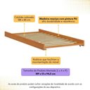 Ver imagem 2 de Cama Auxiliar de Solteiro Madeira Maciça para Colchão 88 X 188 Cm com Rodízios Multimóveis