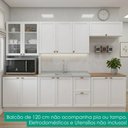Ver imagem 2 de Cozinha Armário 6 Peças Balcão Pia sem Tampo 270 cm Unna Branco Poliman