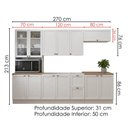 Ver imagem 3 de Cozinha Armário 6 Peças Balcão Pia sem Tampo 270 cm Unna Branco Poliman