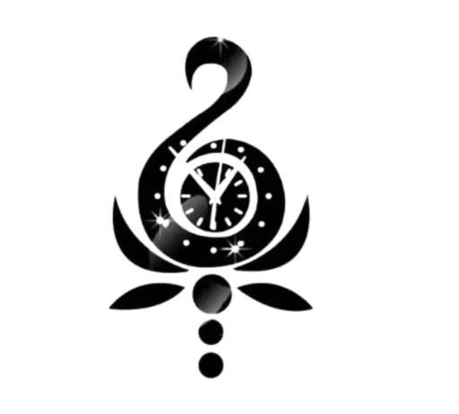 Relógio Acrílico Lótus Cisne Sala Casa Escritório Quarto - 1