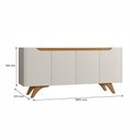 Ver imagem 6 de Buffet 4 Portas Grécia Mdf e Mdp Off White e Naturalle