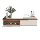 Ver imagem 2 de Rack Suspenso Pequeno Painel Parede Sala Tv Estante Quarto:off White/freijó