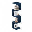 Ver imagem 2 de Prateleira de Canto Lyra 4 Nichos Decorativos Azul para Sala Quarto Livros