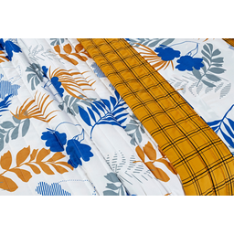 Kit cobreleito matelado cama padrão 3 peças dupla face estampado mostarda caqui - 3