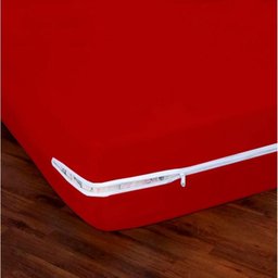 Capa De Colchão Solteiro - Malha Gel Com Zíper:Vermelho - 2