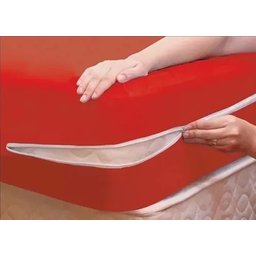 Capa De Colchão Solteiro - Malha Gel Com Zíper:Vermelho - 4