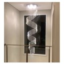 Ver imagem 1 de Lustre de Cristal Legítimo em Espiral Redondo 3 Metros de Altura Base Inox Dourada - Dourado