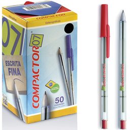 Caneta Esferografica 0,7mm Vermelha (7896572012854) Compactor - 2
