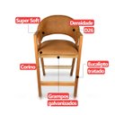 Ver imagem 6 de Kit 2 Banqueta Alta de Madeira Amêndoa Noah com Encosto Estofado Corino Caramelo - Arkell