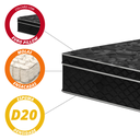 Ver imagem 3 de Colchão Casal Gazin Casal Perola Negra 138x188x32 Cm Mola Ensacada - Gazin