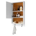 Ver imagem 3 de Armário de Banheiro Aéreo Espelheira com Porta Nicho:branco/nature