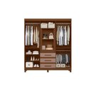 Ver imagem 4 de Guarda Roupa com Espelho New Fusion Casal 6 Portas e 3 Gavetas - Nogueira Cappuccino - Albatroz
