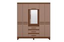 Ver imagem 1 de Guarda Roupa com Espelho New Fusion Casal 6 Portas e 3 Gavetas - Nogueira Cappuccino - Albatroz