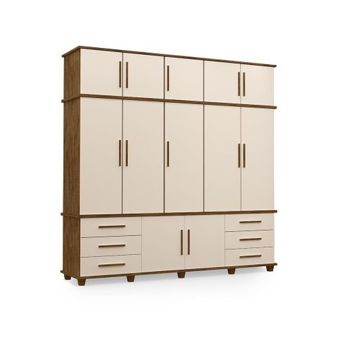 Guarda-roupa com 5 Portas Berlim Malbec Off White