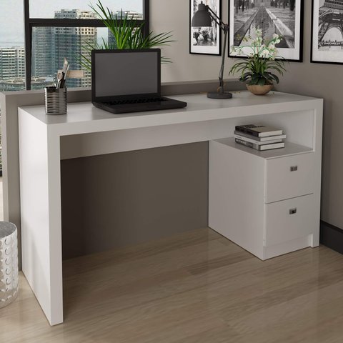 Mesa para Escritório Engrossurada 1,36m 2gav Me4130 Tecno Mobili - Branco