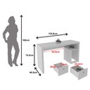 Ver imagem 2 de Mesa para Escritório Engrossurada 1,36m 2gav Me4130 Tecno Mobili - Branco
