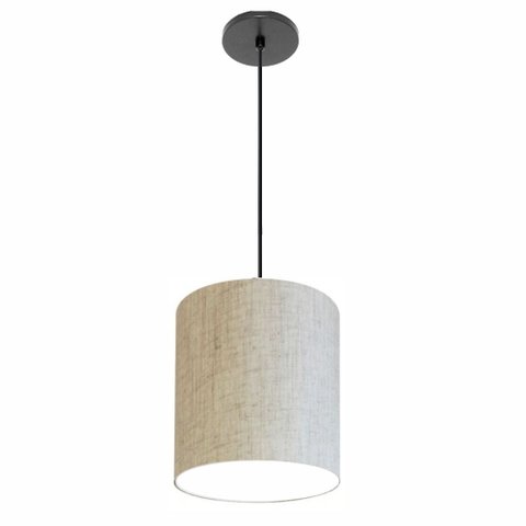 Lustre Luminária Pendente Vivare Free Lux Pe-4104pr Cúpula em Tecido 15x25cm