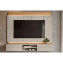 Ver imagem 1 de Home P/ Tv até 75 Pol Zurique C/ 2 Porta e 1 Prateleira 200x173cm Tauari/off White Brilho - Linea
