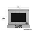 Ver imagem 2 de Home P/ Tv até 75 Pol Zurique C/ 2 Porta e 1 Prateleira 200x173cm Tauari/off White Brilho - Linea