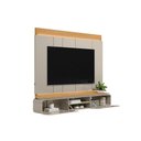 Ver imagem 3 de Home P/ Tv até 75 Pol Zurique C/ 2 Porta e 1 Prateleira 200x173cm Tauari/off White Brilho - Linea