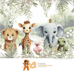Painel Safari Aquarela-md06 - 2