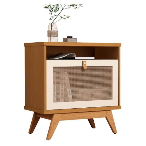 Mesa de Centro Casa do Horizonte 1 Porta Nature Retangular MDP Madeira 64cm Nature-Pérola
