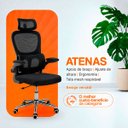 Ver imagem 2 de Kit 10 Cadeiras Diretor Atenas Ergonômica Suporte Lombar Apoio Cabeça Ajustável Preta