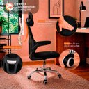 Ver imagem 3 de Kit 10 Cadeiras Diretor Atenas Ergonômica Suporte Lombar Apoio Cabeça Ajustável Preta