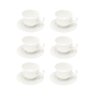 Cj 6 Xícaras P/Café C/Pires Porcelana Fancy Branco 90ml Wolff - 1