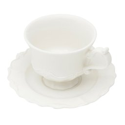 Cj 6 Xícaras P/Café C/Pires Porcelana Fancy Branco 90ml Wolff - 2