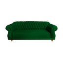 Ver imagem 1 de Sofá Chesterfield Capitone Elisabeth Suede Verde Bandeira 1,80