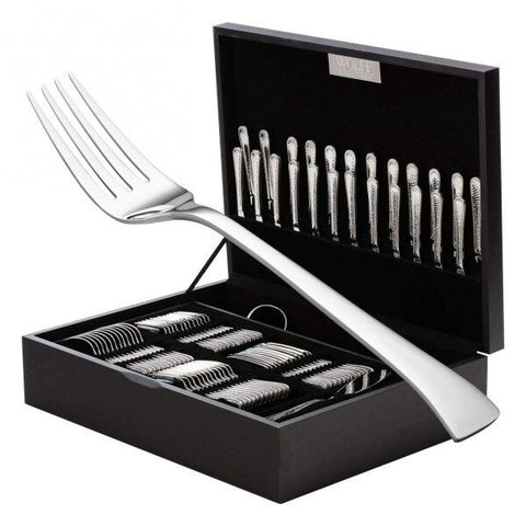 Faqueiro 101 Peças Inox com Estojo de Madeira Berna Wolff Rojemac